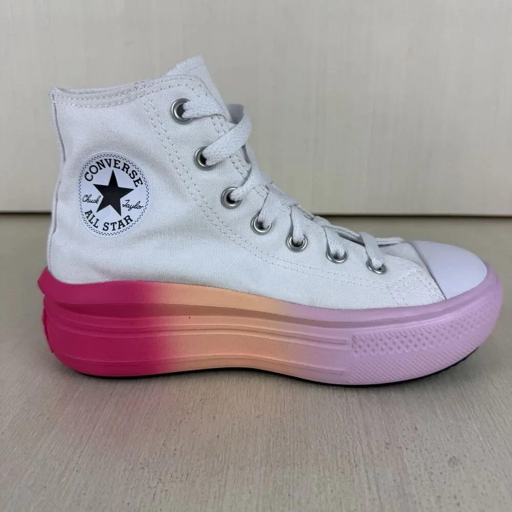 Converse Chuck Taylor All Star Move Hyper Bright High Girls Fashion Sneaker Sz 1